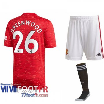 Maillot de foot Manchester United Mason Greenwood #26 Domicile Enfant 2020 2021