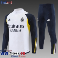 KIT: Survetement de Foot + Pantalon Real Madrid Blanc Enfant 2023 2024 TK661