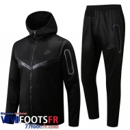 Veste Foot - Sweat A Capuche Sport noir Homme 2022 2023 JK431