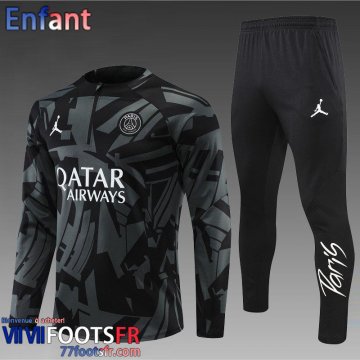 Survetement de Foot PSG Paris gris noir Enfant 2022 2023 TK364