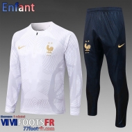 KIT: Survetement de Foot France Blanc Enfant 2022 2023 TK436