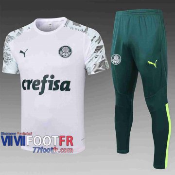 77footfr Survetement Foot T-shirt Palmeiras blanc 2020 2021 TT05