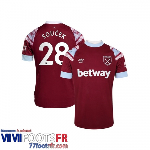 Maillot De Foot West Ham United Domicile Homme 2022 2023 Soucek 28