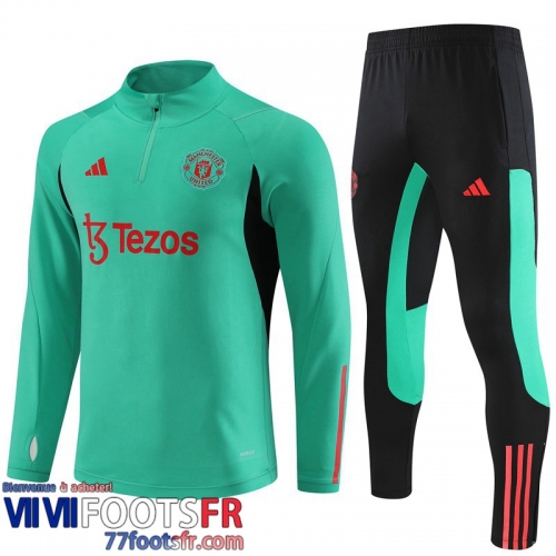 Survetement de Foot Manchester United vert Homme 2023 2024 TG854