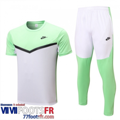 T-Shirt Sport blanc vert Homme 2022 2023 PL555