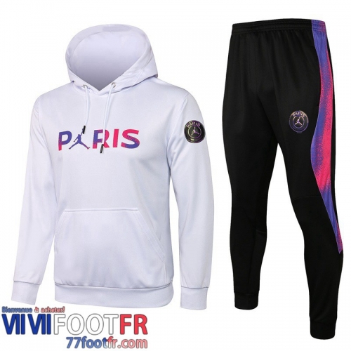 Kits: Sweatshirt Foot - Sweat a Capuche PSG Paris blanc Enfant 2021 2022 TK34