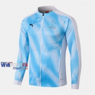 Boutique Veste Foot Marseille OM Bleu/Blanc 2019/2020 Nouveau Promo