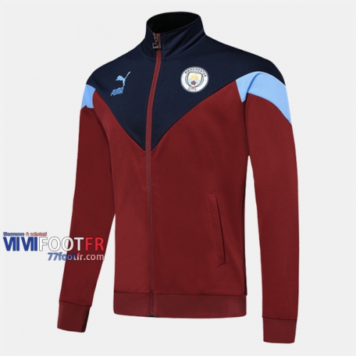 Boutique Veste Foot Manchester City Rouge/Noir 2019/2020 Nouveau Promo