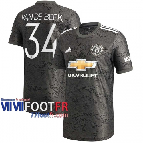 77footfr Manchester United Maillot de foot Van De Beek 34 Exterieur 20-21