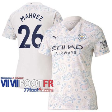 77footfr Manchester City Maillot de foot Mahrez #26 Third Femme 20-21