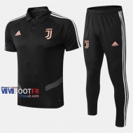 Ensemble Du Polo Foot Juventus Turin Costume Manche Courte Slim Noir 2019/2020 Nouveau