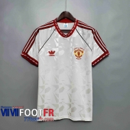 77footfr Retro Maillots foot 1991 Manchester United blanc