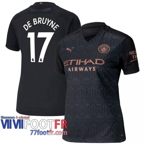 Maillot de foot Manchester City Bruyne #17 Exterieur Femme 2020 2021