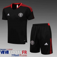 T-shirt Manchester United noir Homme 21 22 PL246