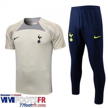 Survetement T Shirt Tottenham Hotspur jaune clair Homme 2022 2023 TG634