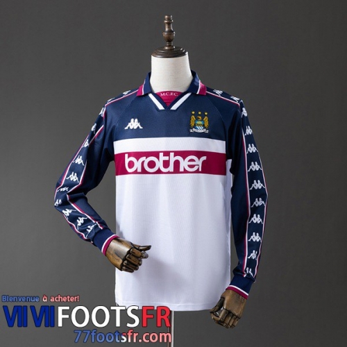 Retro Maillot De Foot Manchester City Exterieur Homme Manche Longue 97 98 FG1116