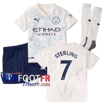 77footfr Manchester City Maillot de foot Sterling #7 Third Enfant 20-21
