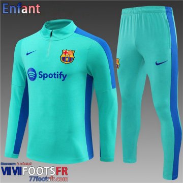 Survetement de Foot Barcelone vert Enfant 2023 2024 TK611