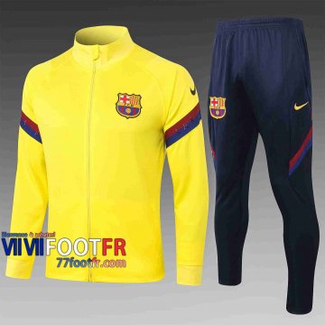 Veste de foot Barcelone 2020 2021 Jaune clair A332#