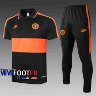 Polo de foot Chelsea 2020 2021 Noir - Orange C430#