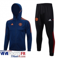 Veste Foot - Sweat A Capuche Manchester United bleu marine Homme 2023 2024 JK760