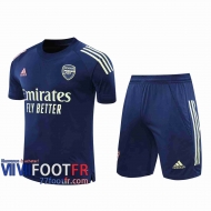 77footfr Survetement Foot T-shirt Arsenal Bleu fonce 2020 2021 TT123