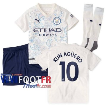 77footfr Manchester City Maillot de foot Kun Agüero #10 Third Enfant 20-21