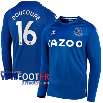 77footfr Everton Maillot de foot Doucoure #16 Domicile Manches longues 20-21