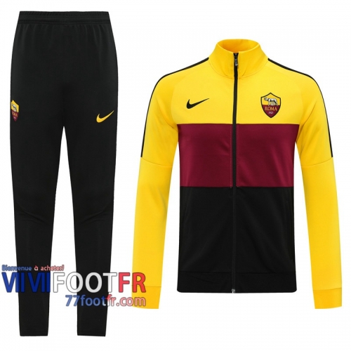 77footfr Veste Foot AS Rome Jaune/rouge/noir - Version du joueur 2020 2021 J77