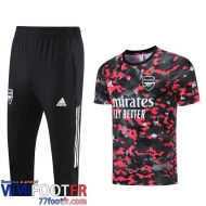 T-shirt + Pantalon court Arsenal Noir rouge 2021 2022 PL79