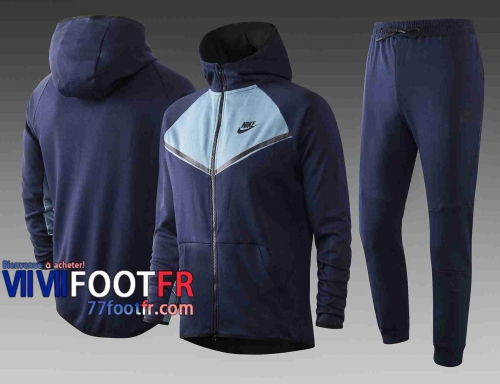 Survetement Foot Sport Sweat a Capuche - Veste Marine 2020 2021-3