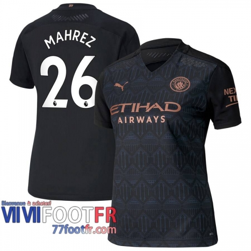 Maillot de foot Manchester City Mahrez #26 Exterieur Femme 2020 2021