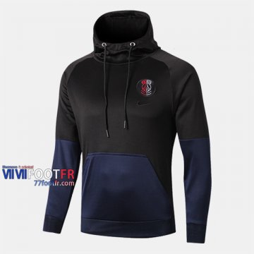 Magasins Veste Foot PSG Paris Avec Capuche Jordan Noir/Bleu 2019/2020 Nouveau Promo