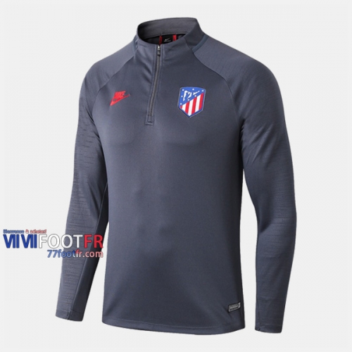 Nouveau Beau Sweatshirt Foot Atletico Madrid Gris Fonce 2019-2020