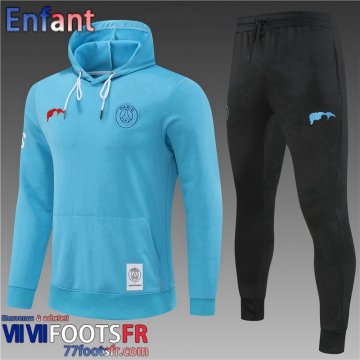 KIT: Sweatshirt Foot PSG bleu ciel Enfant 2022 2023 TK392