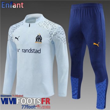 KIT: Survetement de Foot Marseille bleu clair Enfant 2023 2024 TK677