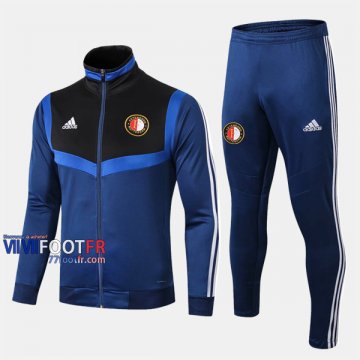 Soldes Ensemble Veste Survetement Foot Feyenoord Bleu/Noir 2019-2020 Nouveau
