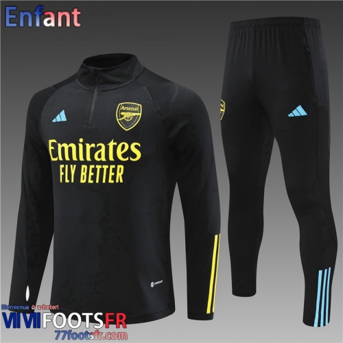 Survetement de Foot Arsenal noir Enfant 2023 2024 TK579