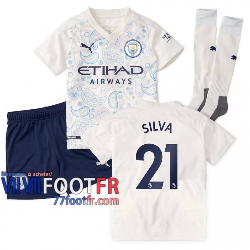 77footfr Manchester City Maillot de foot Silva #21 Third Enfant 20-21