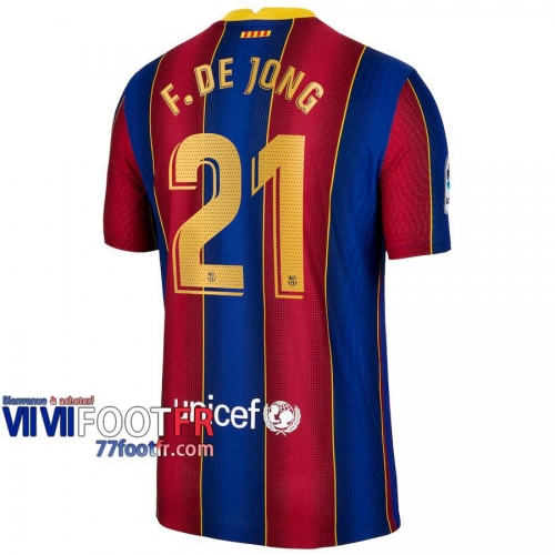 Maillot de foot Barcelone Frenkie de Jong #21 Domicile Enfant 2020 2021