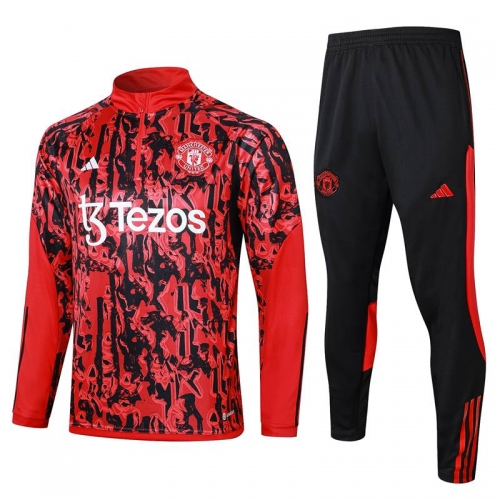 Survetement de Foot Manchester United rouge Homme 2023 2024 A102