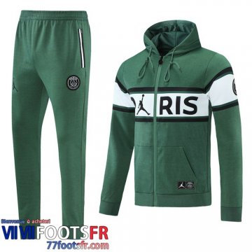 Veste Foot - Sweat A Capuche PSG vert Homme 2021 2022 JK191