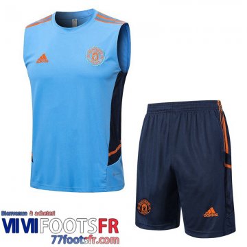 Survetement T Shirt Manchester United bleu ciel Homme 2022 2023 TG605