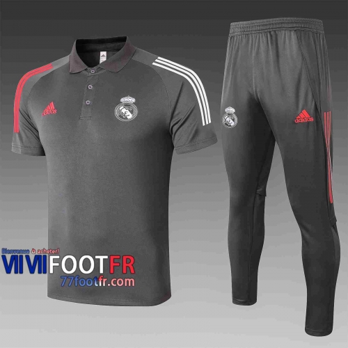 Polo de foot Real Madrid 2020 2021 Gris foncé C513#