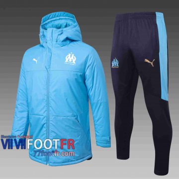 77footfr Veste - Doudoune Foot Olympique Marsiglia Bleu clair 2020 2021 C32