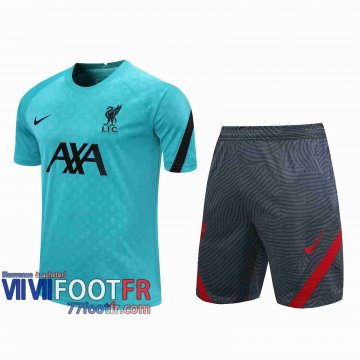 77footfr Survetement Foot T-shirt Liverpool paon bleu 2020 2021 TT68