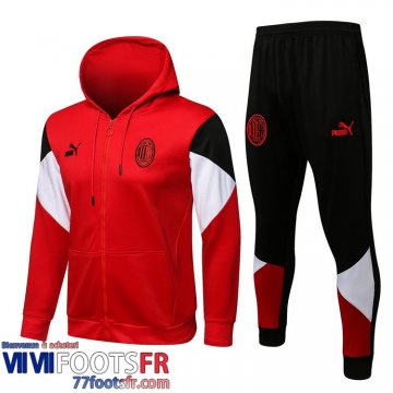 Veste Foot - Sweat A Capuche AC Milan rouge Homme 2021 2022 JK182