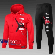 Survetement Foot Airman Sweat a Capuche - Veste rouge 2020 2021 noir Logo