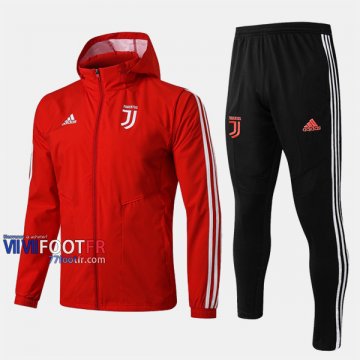 Acheter Ensemble Veste Coupe-Vent Survetement Foot Juventus Rouge 2019/2020 Nouveau