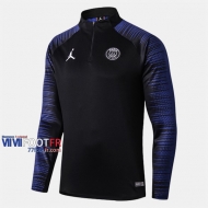 Nouveau Parfait Sweatshirt Foot Paris PSG Jordan Noir/Bleu 2019-2020